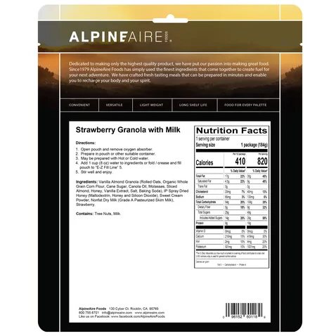 AlpineAire Strawberry Granola With Milk - Image 2