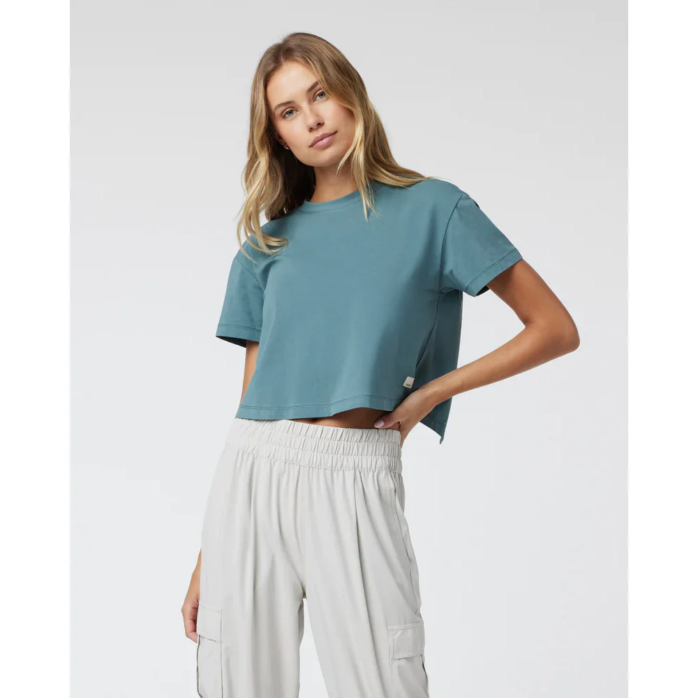 Vuori Short Sleeve Feather Cross Back Top Women's - Image 3